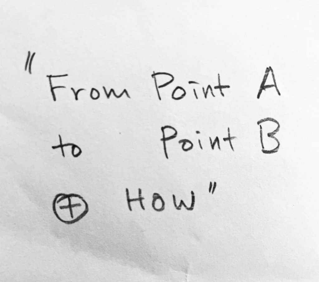 Handwritten note - from point A to point B